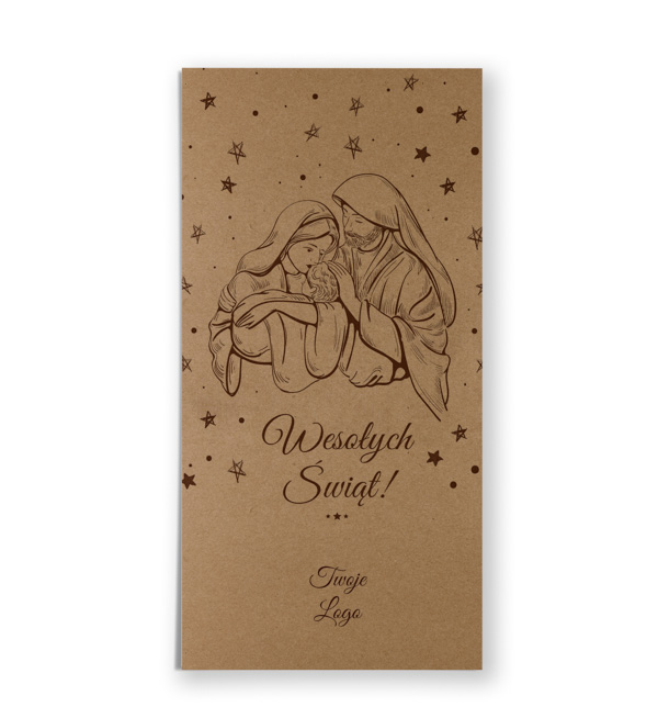 Religijne firmowe kartki świąteczne z Maryją, Józefem i Dzieciątkiem Jezus
