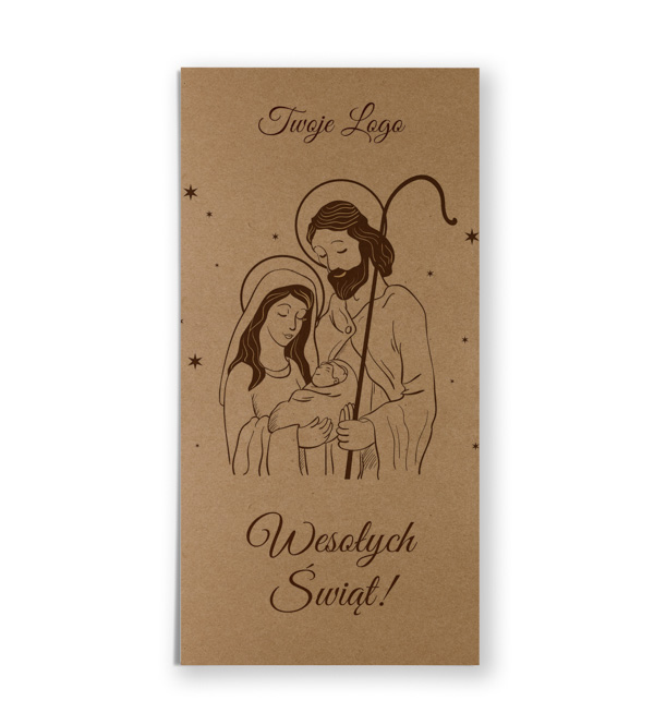 Religijne kartki świąteczne dla firm z Maryją, Józefem i Dzieciątkiem Jezus
