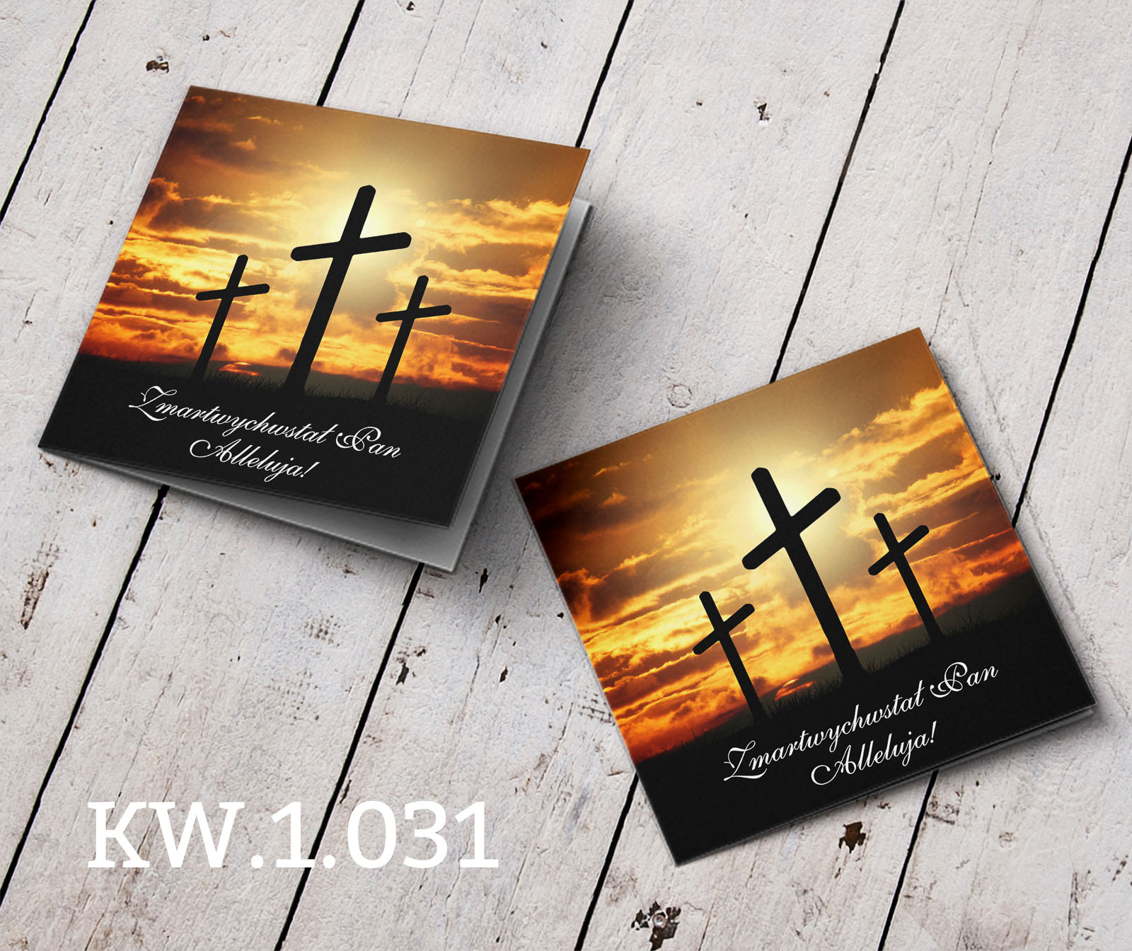 Kartki Wielkanocne religijne z krzyżem